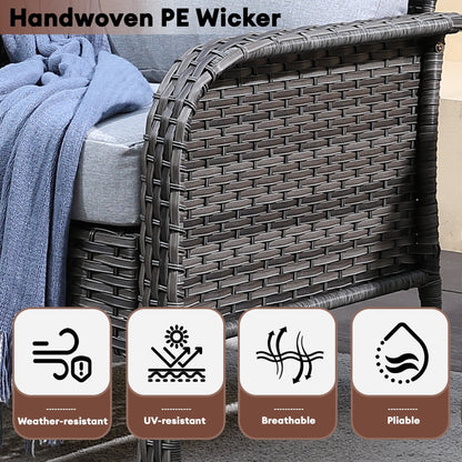 XIZZI 4-piece Outdoor Patio Furniture Conversation Set with Table