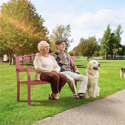 Yaheetech Patio Garden Bench Outdoors Metal Porch Chair - N/A