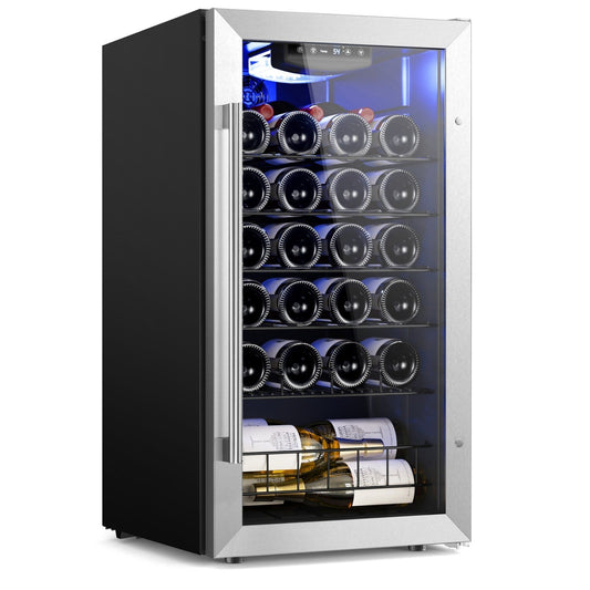 Yeego 17 Inch Single Zone 27-Bottle Freestanding Wine Cooler Mini Fridge - 16.9 inch