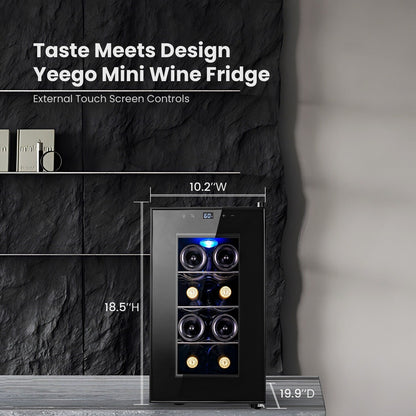 Yeego 8 Bottle Wine Refrigerator Mini Cooler